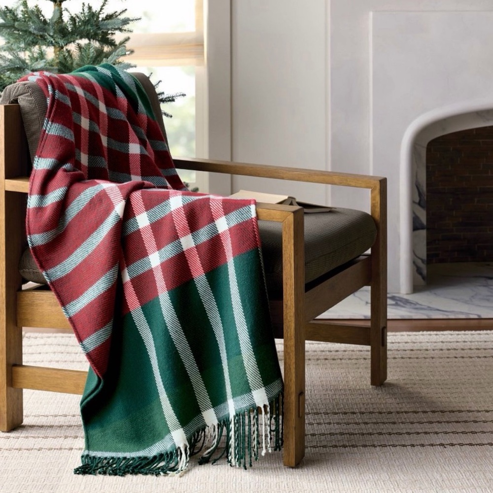 50"x60" Plaid Value Throw Blanket Red/Green - Hearth & Hand™ with Magnolia